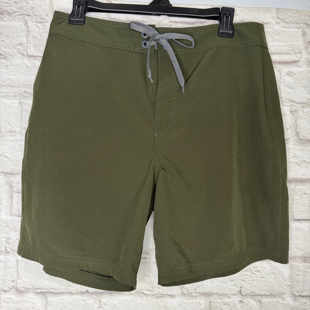 Prana Shorts Men’s 32 Green Drawstring Lightweight Hiker Outdoor Casual